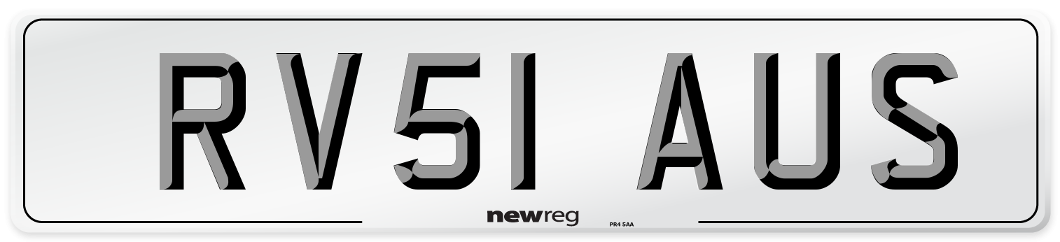RV51 AUS Number Plate from New Reg